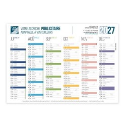 Calendrier bancaire A4 souple personnalisé - Coloré