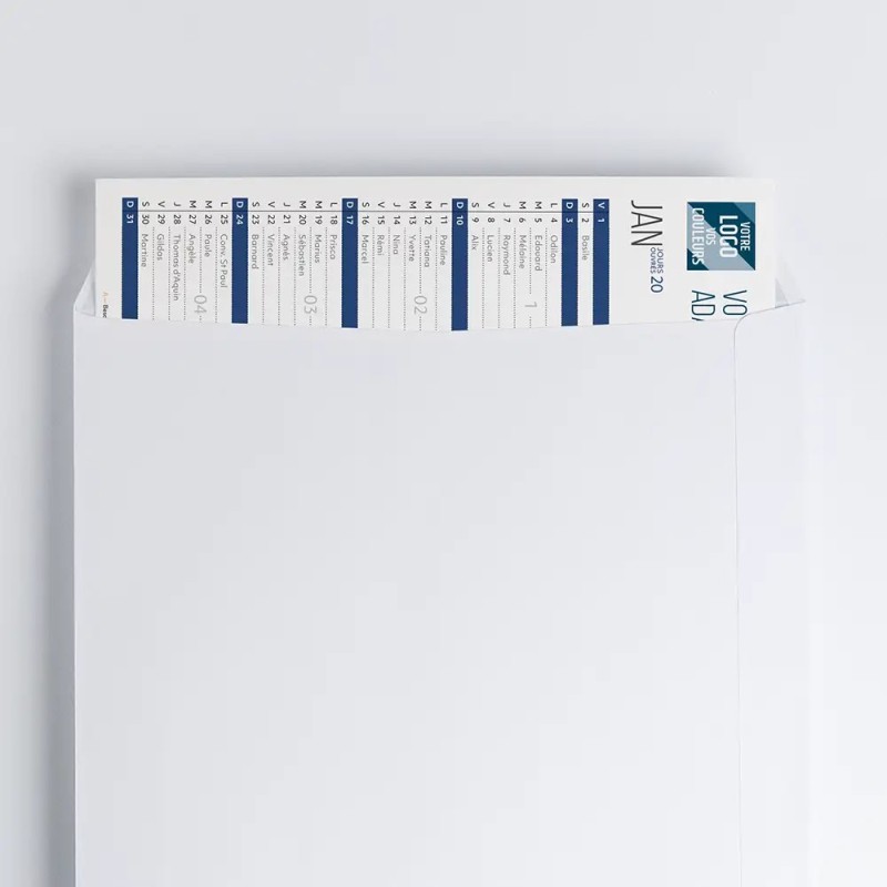 Calendrier bancaire A5 souple personnalisé - Coloré