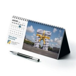 Calendrier chevalet horizontal (23x10 cm) personnalisé - nominatif nom monument