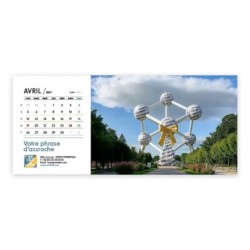 Calendrier chevalet horizontal (23x10 cm) personnalisé - nominatif nom monument