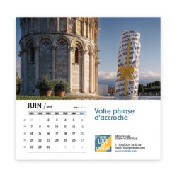 Calendrier chevalet carré (15x15 cm) personnalisé - nominatif nom monument