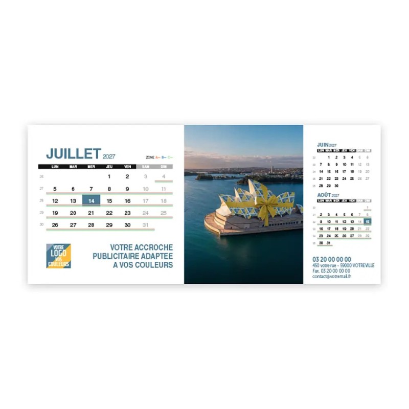 Calendrier chevalet support de téléphone Supra (22,8x10,3cm)  - Logo intégré Emballage