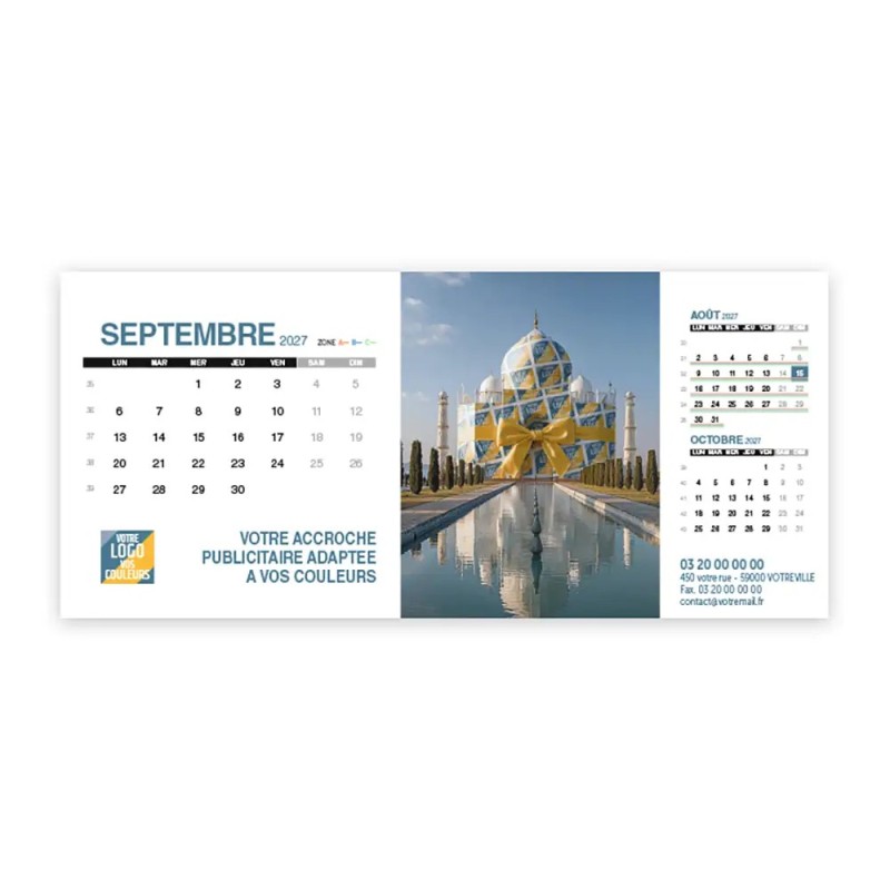 Calendrier chevalet support de téléphone Supra (22,8x10,3cm)  - Logo intégré Emballage