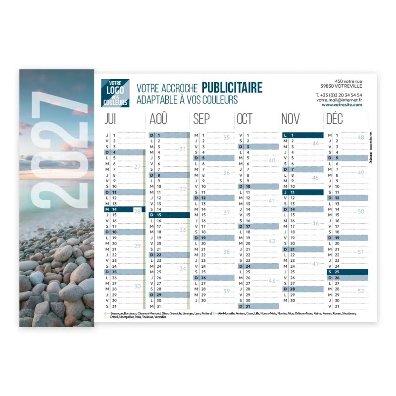 Calendrier bancaire A5 souple personnalisé - Grand visuel