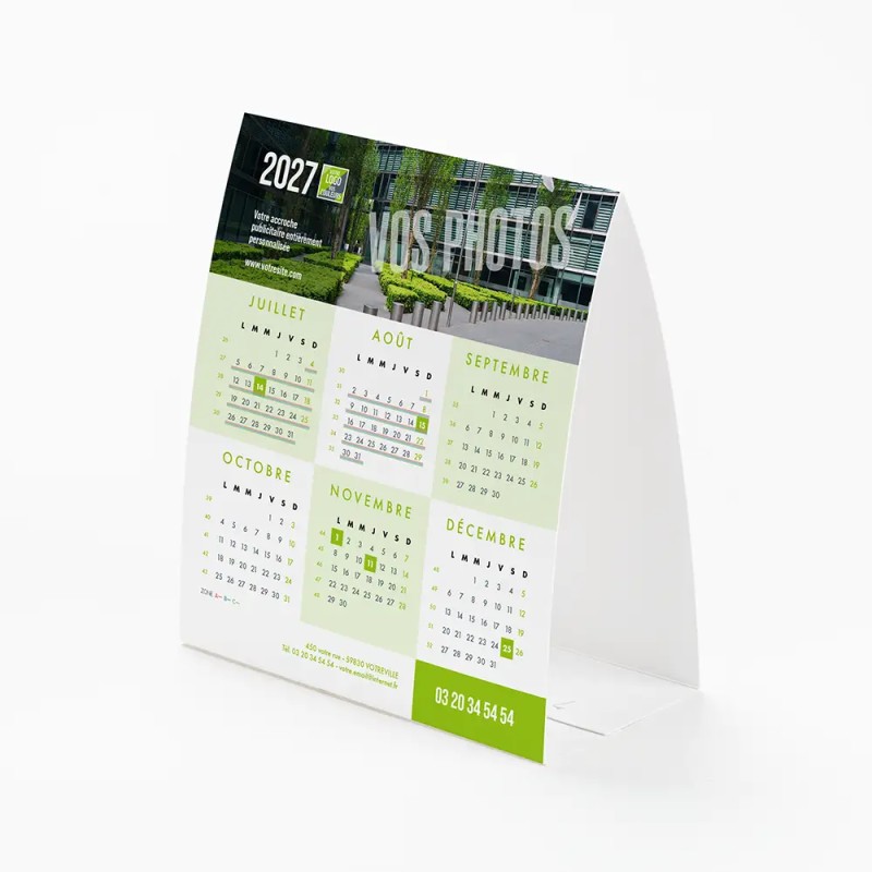 Calendrier chevalet vertical (21x7,5 cm) personnalisé - économique
