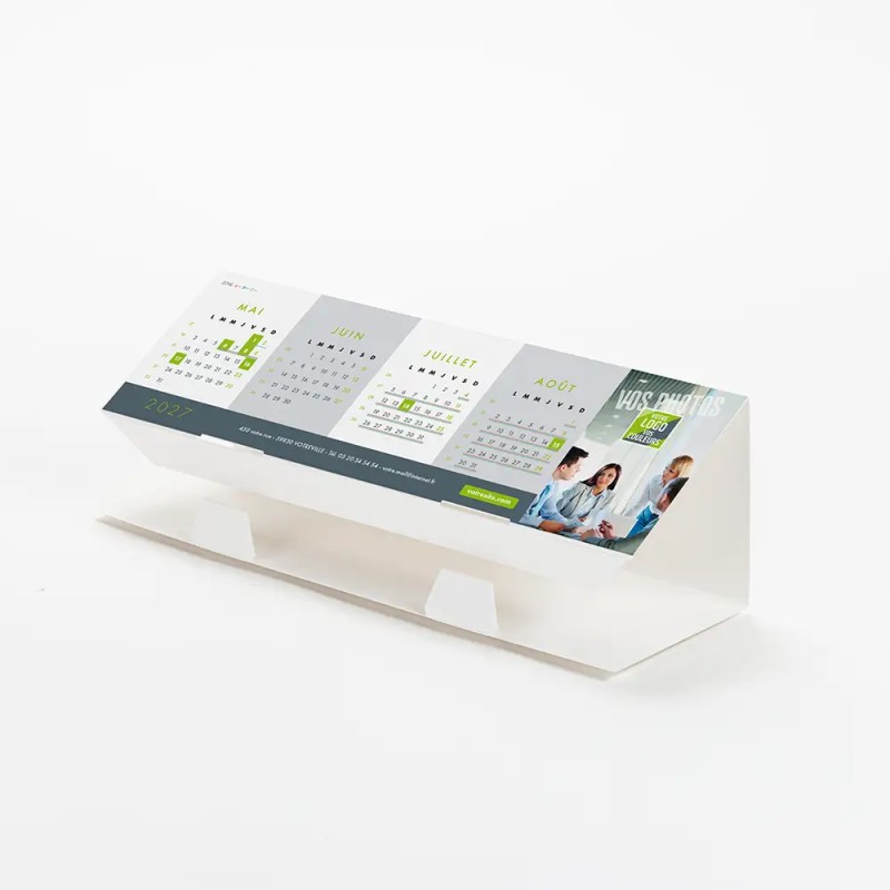Calendrier chevalet horizontal (10x21 cm) personnalisé - économique