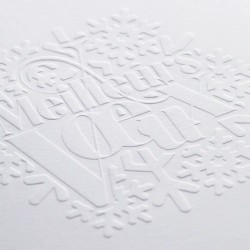 Carte de vœux carrée personnalisée en relief - Coton