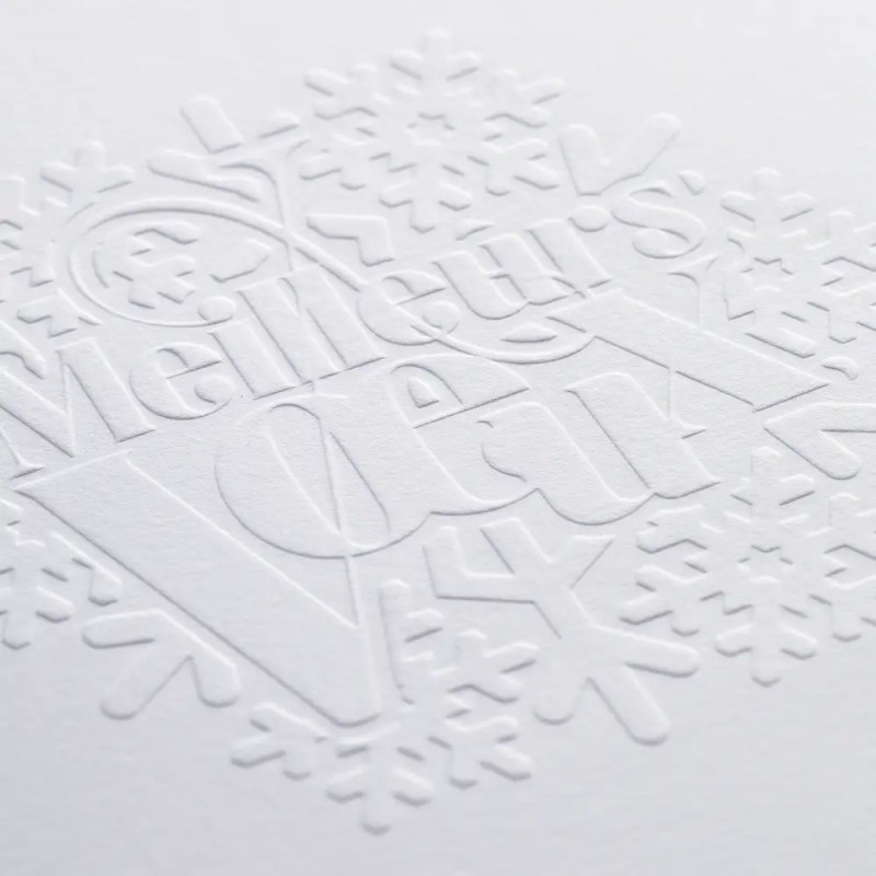 Carte de vœux carrée personnalisée en relief - Coton