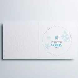 Carte de vœux carrée personnalisée en relief - Coton