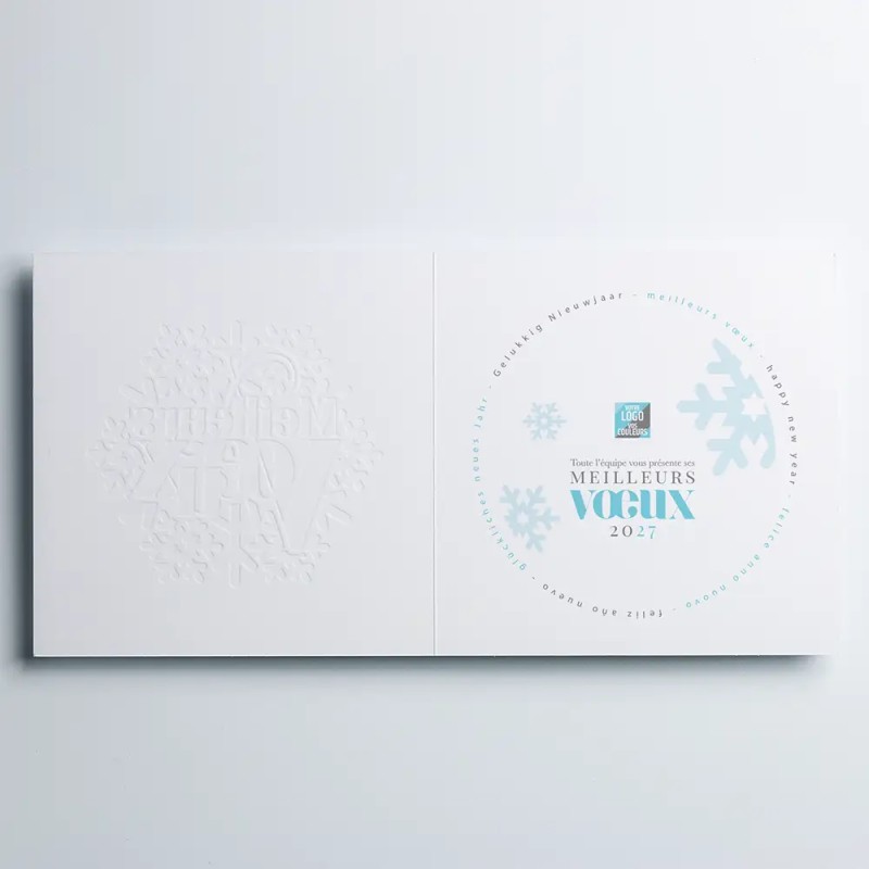 Carte de vœux carrée personnalisée en relief - Coton