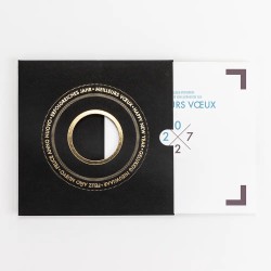 Carte de vœux personnalisée étui noir avec dorure - Hématite