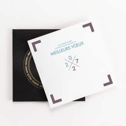 Carte de vœux personnalisée étui noir avec dorure - Hématite