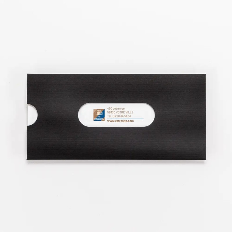 Carte de vœux personnalisée étui noir à hublots