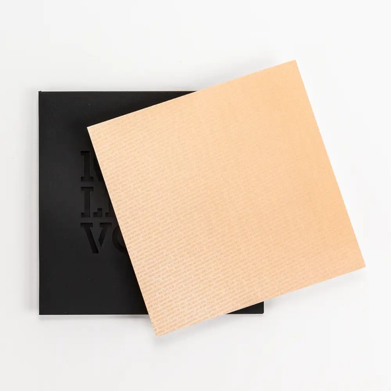 Carte de vœux carrée personnalisée étui noir - Saphir