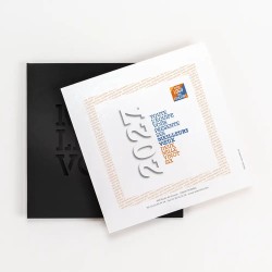 Carte de vœux carrée personnalisée étui noir - Saphir
