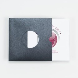 Carte de vœux personnalisée étui noir découpe ronde - Eclipse