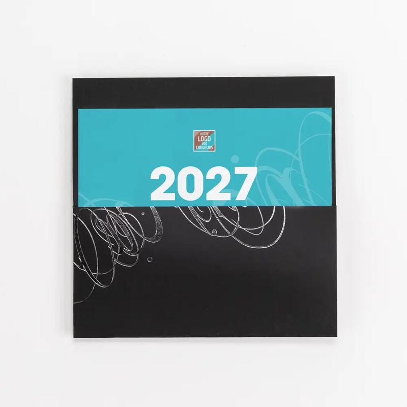 Carte de vœux personnalisée étui noir avec dorure - Symphonie