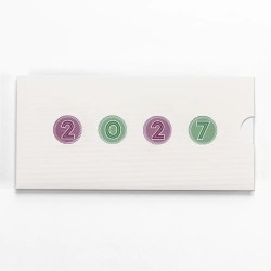 Carte de vœux personnalisée étui blanc à hublots