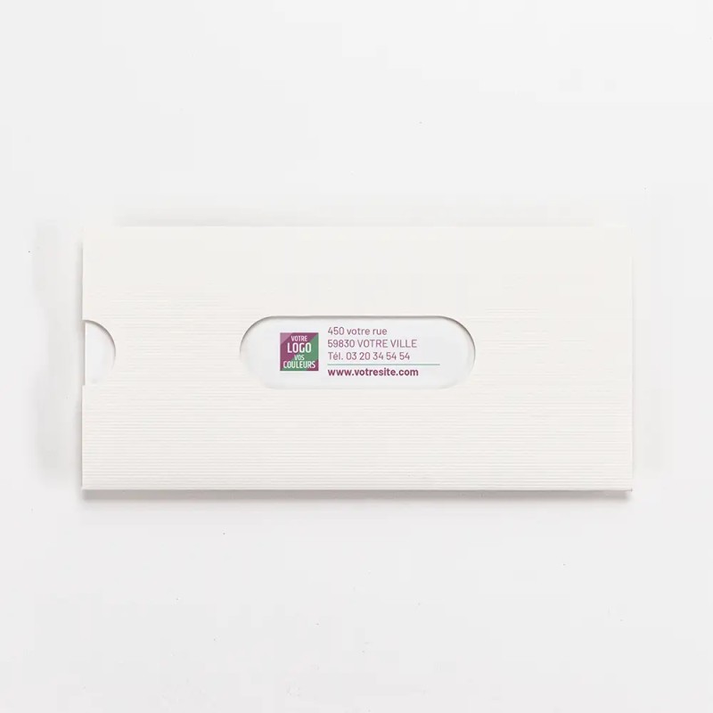 Carte de vœux personnalisée étui blanc à hublots