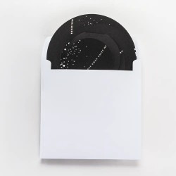 Carte de vœux ronde personnalisée découpe et dorure - Multiscope