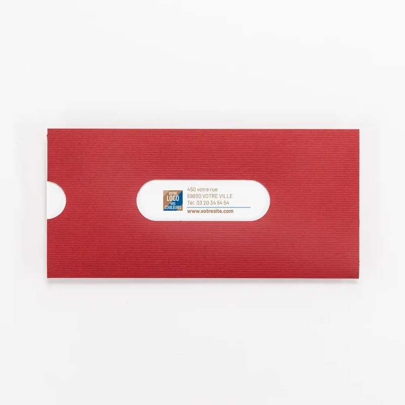 Carte de vœux personnalisée étui rouge à hublots