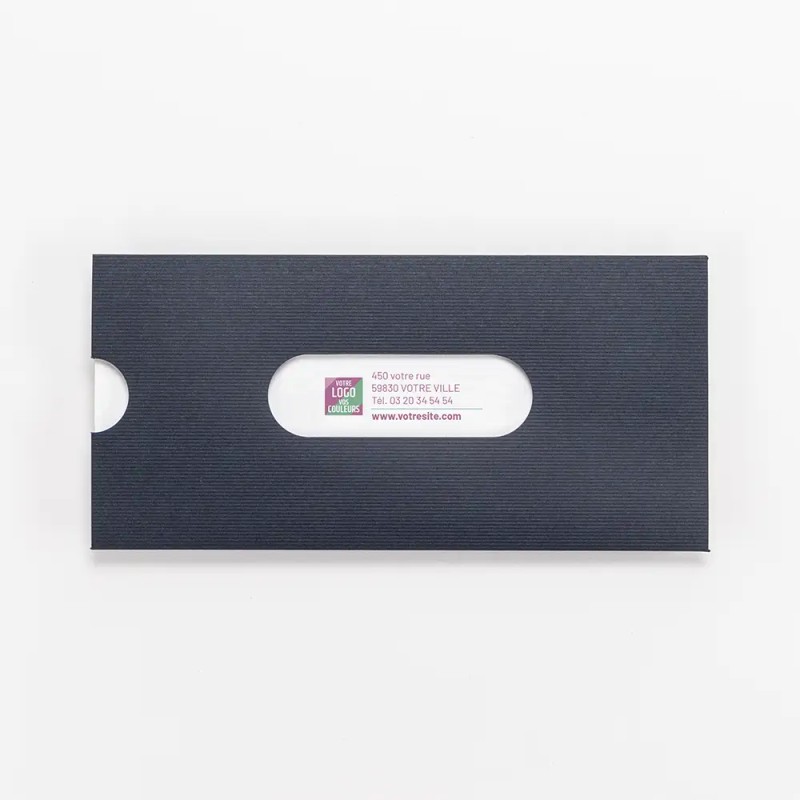 Carte de vœux personnalisée étui bleu à hublots