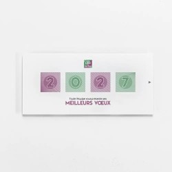 Carte de vœux personnalisée étui bleu à hublots