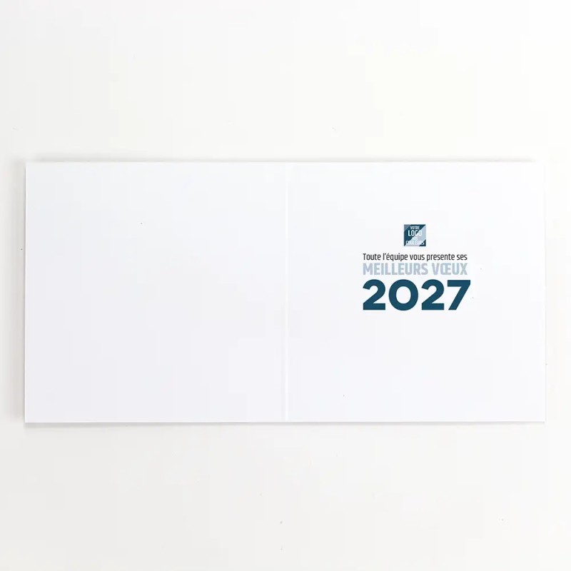 Carte de vœux carrée personnalisée dorure - Platine