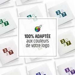 Carte de vœux carrée personnalisée dorure - Platine