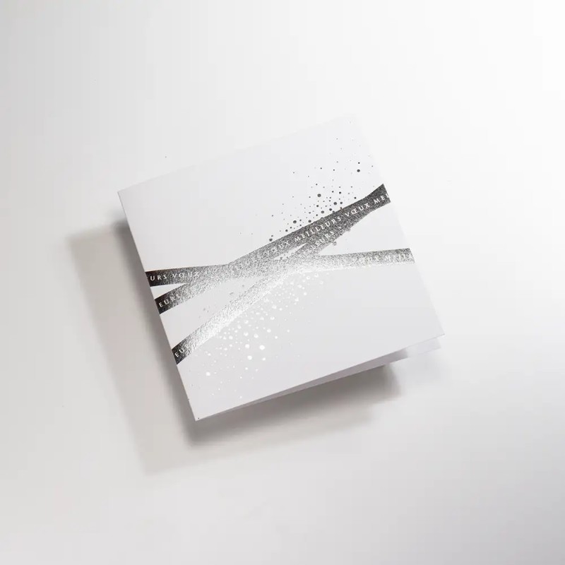 Carte de vœux carrée personnalisée dorure - Cobalt