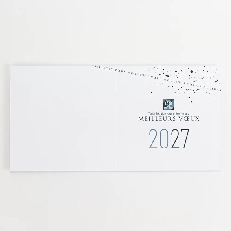 Carte de vœux carrée personnalisée dorure - Cobalt