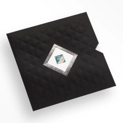 Carte de vœux personnalisée étui noir avec dorure - Agate