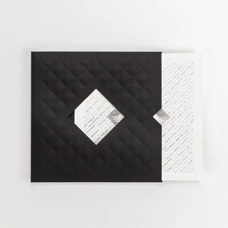 Carte de vœux personnalisée étui noir avec dorure - Agate