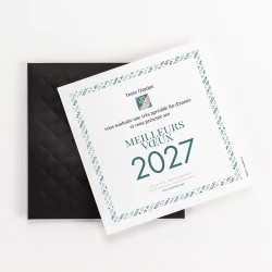 Carte de vœux personnalisée étui noir avec dorure - Agate