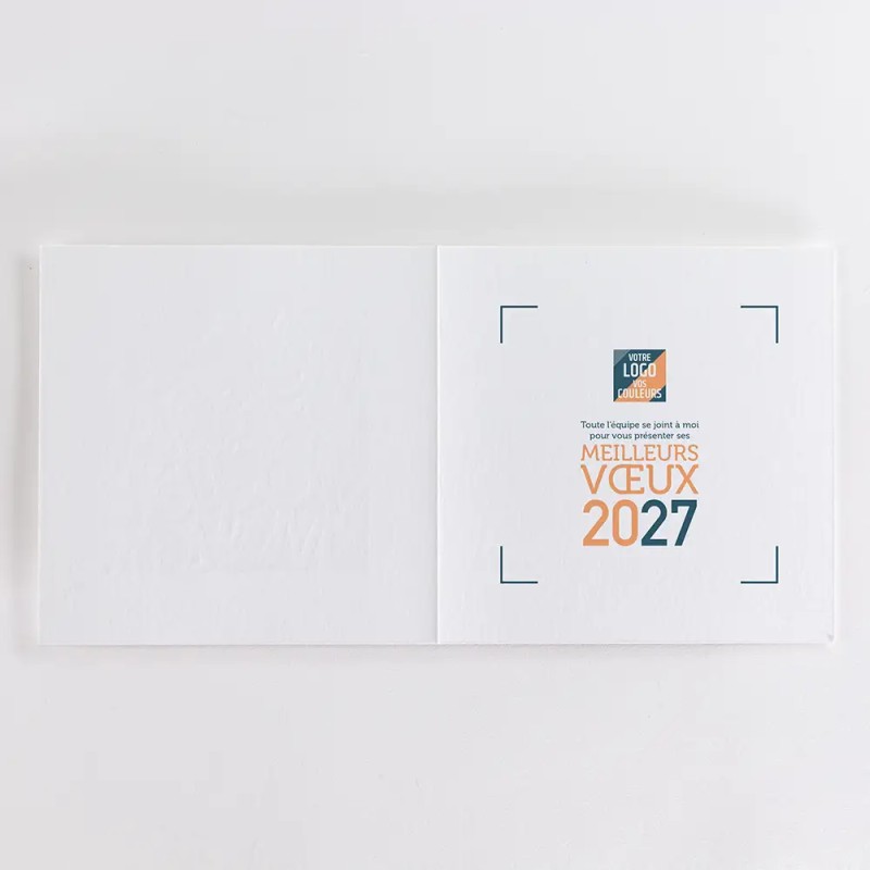 Carte de vœux carrée personnalisée dorure - Typo