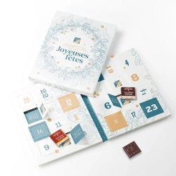 Calendrier de l'avent personnalisé carrés de chocolat - Book Solstice jour
