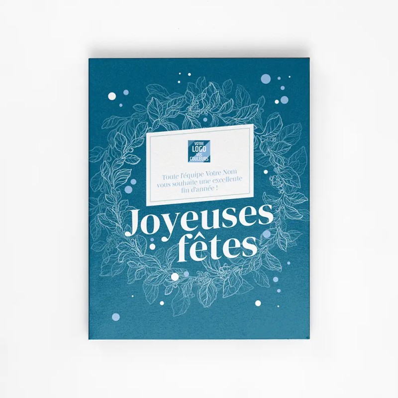 Calendrier de l'avent personnalisé carrés de chocolat - Book Solstice nuit