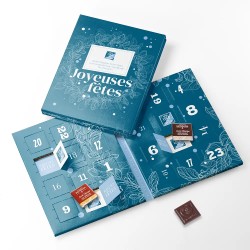 Calendrier de l'avent personnalisé carrés de chocolat - Book Solstice nuit