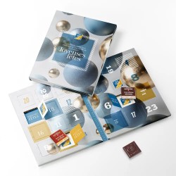 Calendrier de l'avent personnalisé carrés de chocolat - Book Equilibre