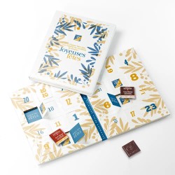 Calendrier de l'avent personnalisé carrés de chocolat - Book Ramures