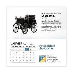 Calendrier chevalet carré (15x15 cm) personnalisé - Inventions Françaises