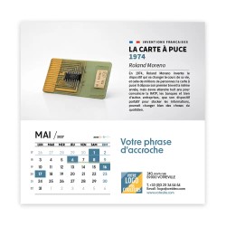 Calendrier chevalet carré (15x15 cm) personnalisé - Inventions Françaises