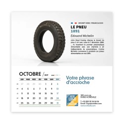 Calendrier chevalet carré (15x15 cm) personnalisé - Inventions Françaises