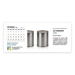 Calendrier chevalet horizontal (23x10 cm) personnalisé - Inventions Françaises