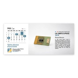 Calendrier chevalet horizontal (23x10 cm) personnalisé - Inventions Françaises