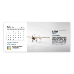 Calendrier chevalet horizontal (23x10 cm) personnalisé - Inventions Françaises