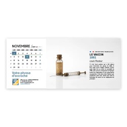 Calendrier chevalet horizontal (23x10 cm) personnalisé - Inventions Françaises