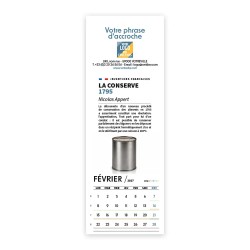 Calendrier chevalet vertical (21x7,5 cm) personnalisé - Inventions Françaises