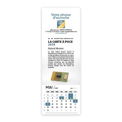 Calendrier chevalet vertical (21x7,5 cm) personnalisé - Inventions Françaises