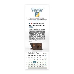 Calendrier chevalet vertical (21x7,5 cm) personnalisé - Inventions Françaises